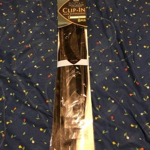 Black false hair clip in extensions